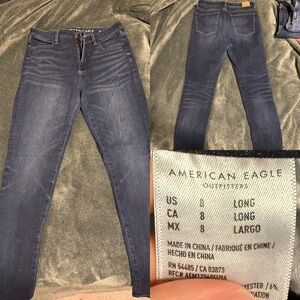 American Eagle Outfitters Women's Dark Blue Skinny Jeans